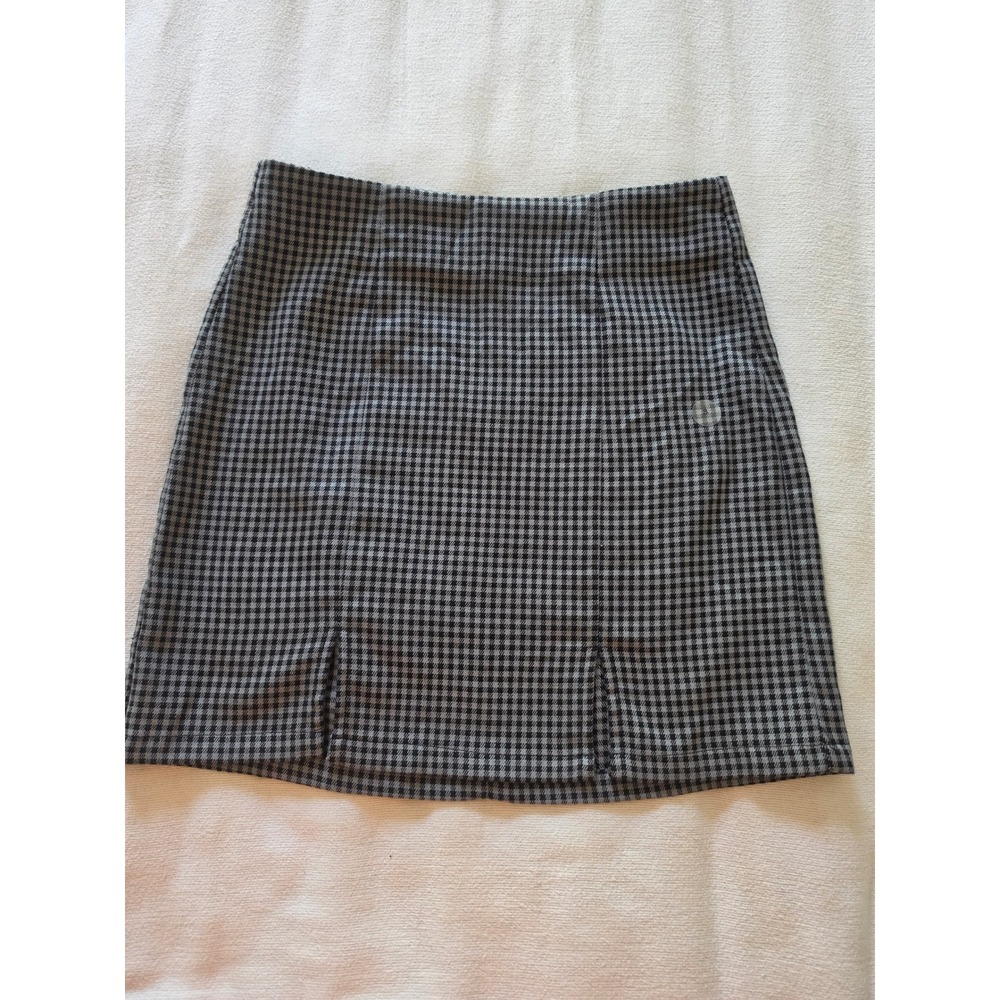Vintage Aeropostale Houndstooth Mini Skirt NWT Black Gray Plaid 90s Style Small